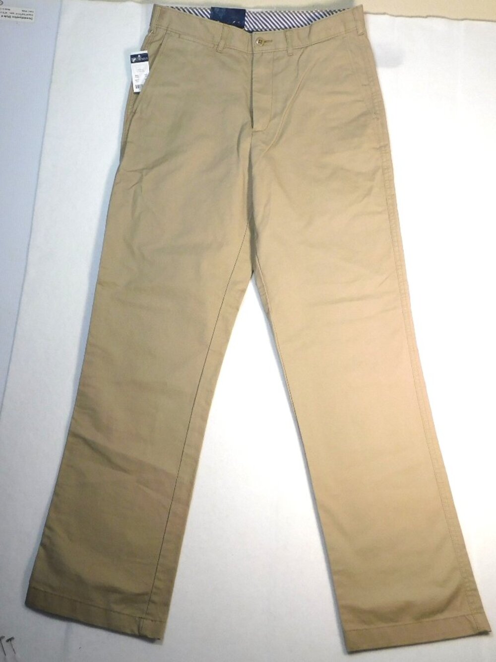 Cremieux Men's  30X32 Madison Flat-Front Comfort KHAKI Pants New With Tag Button
